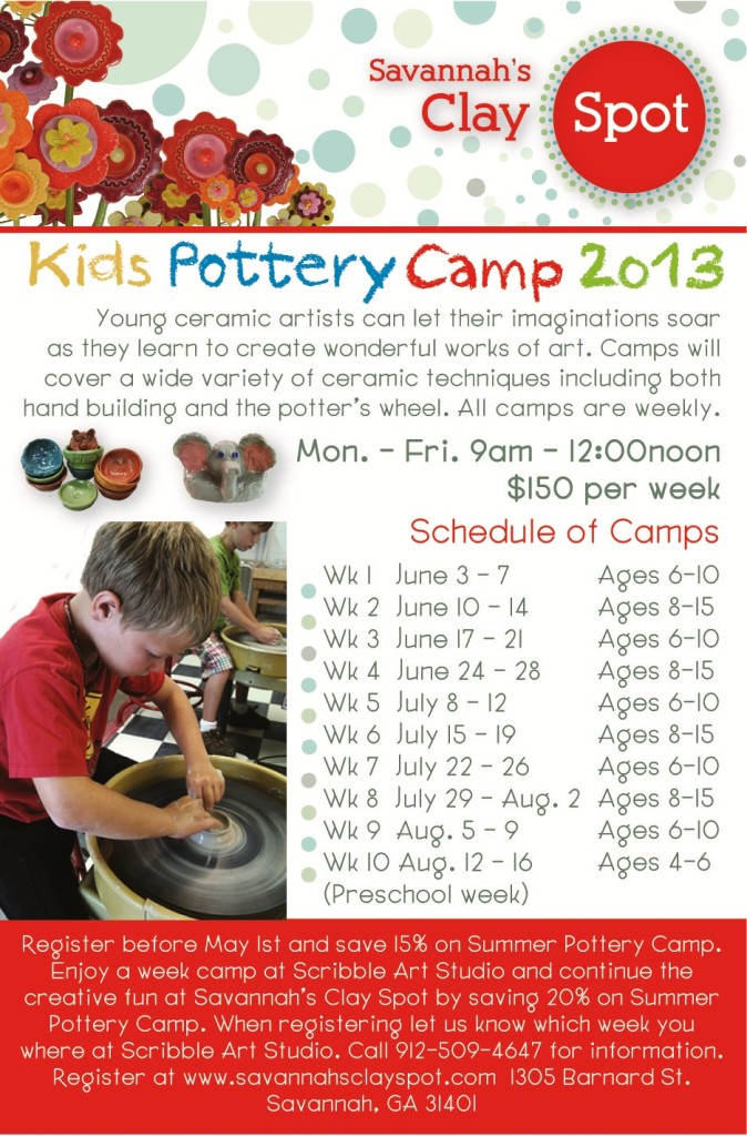 Kids' Summer 2013 Pottery Camps at Savannah's Clay Spot