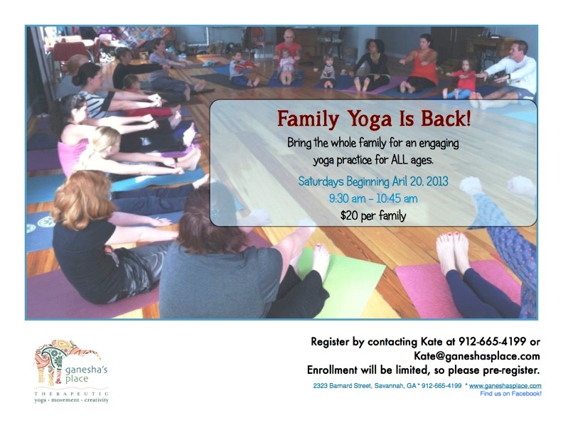 family yoga classes in Savannah at Ganesha's Place