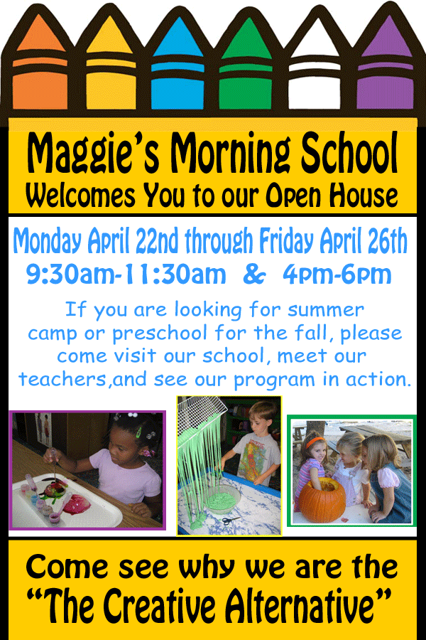 Savannah summer Camp & Child Care info at Maggie's Morning School Open House Week