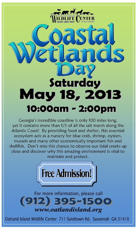 Free admission: Coastal Wetlands Day Oatland Island Wildlife Center Savannah 