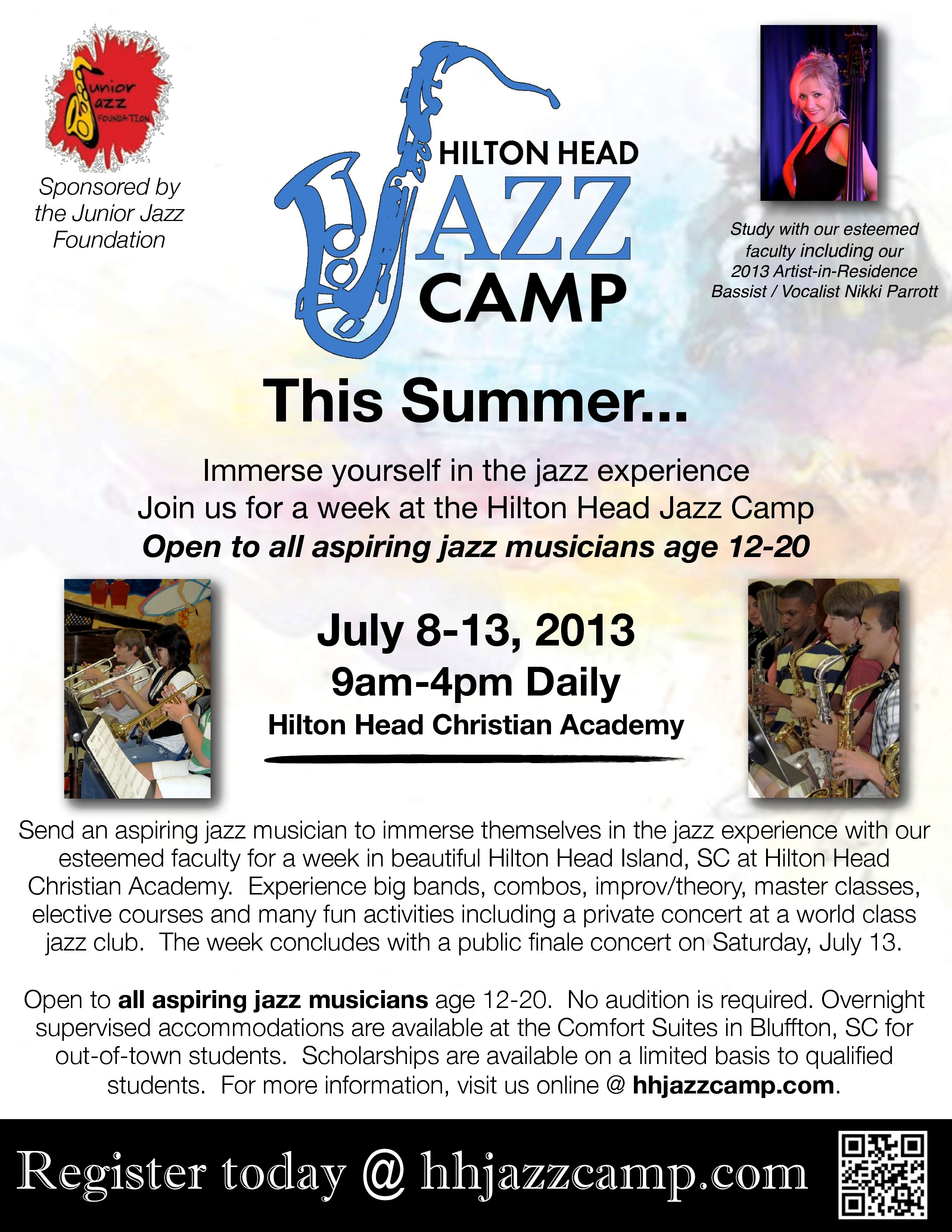Hilton Head Jazz Camp; Overnight accomodations available 