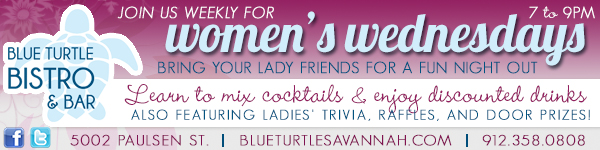 Savannah girls night out ideas: Women's Wednesdays at Blue Turtle Bistro in Savannah