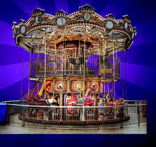 Savannah indoor play areas: Double-decker carousel, sand sculpture, train rides at Savannah Mall