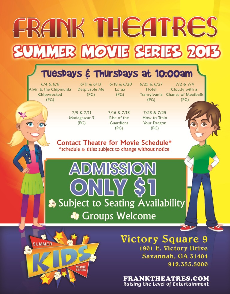 Kids' Summer $1 morning movies Savannah