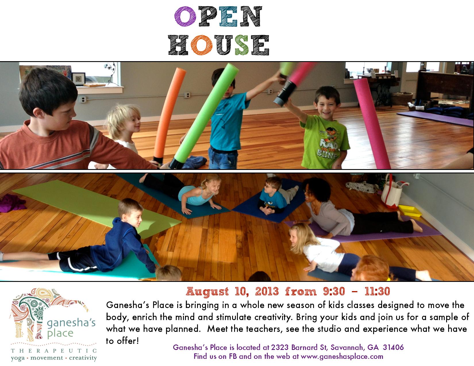 Kids Yoga classes at Ganesha's Place Open House Savannah