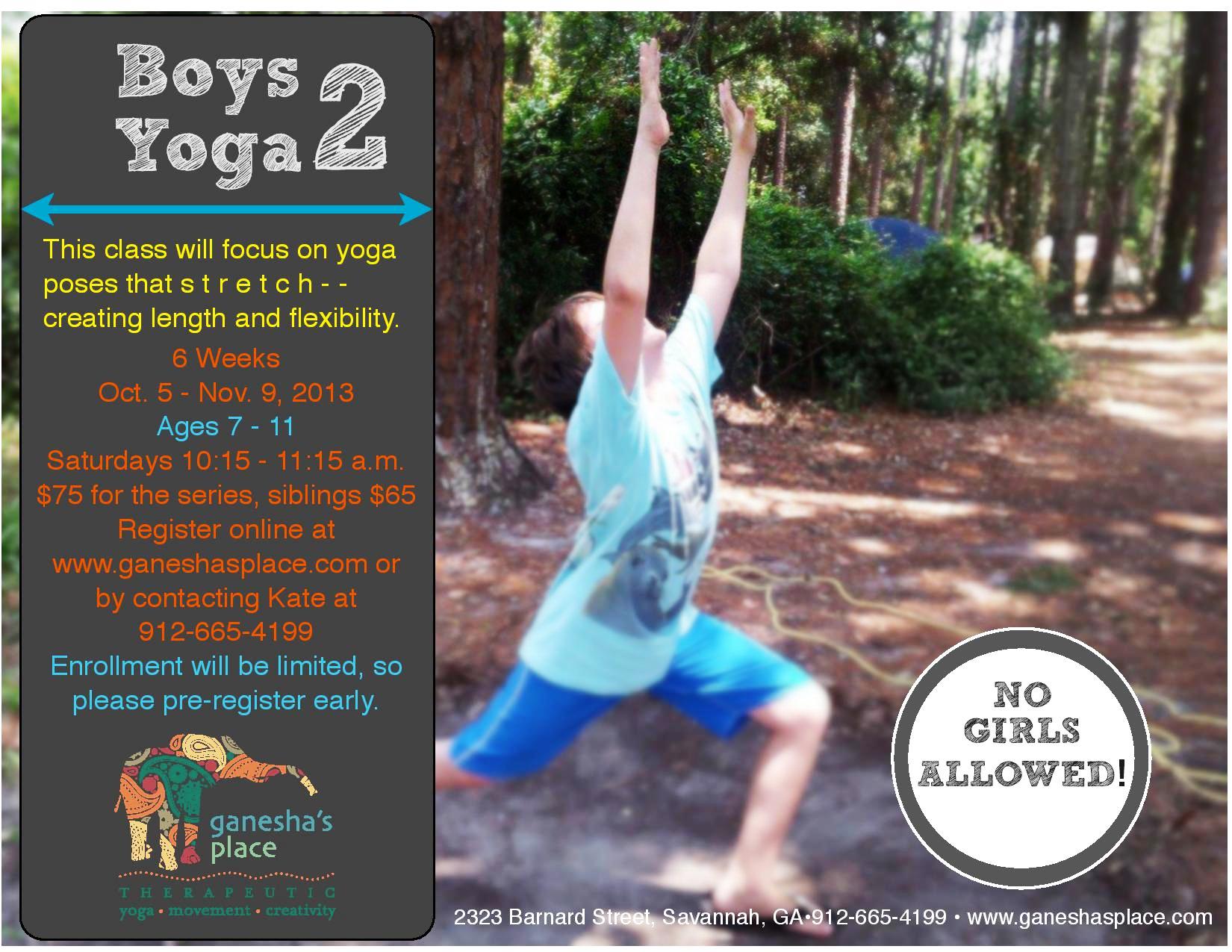 Boys Yoga Childrens' Yoga Kids Yoga Classes in Savannah Ganesha's Place