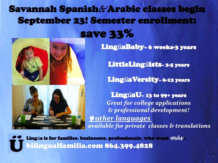 Lingua Spanish lessons for kids in Savannah Pooler Richmond Hill 