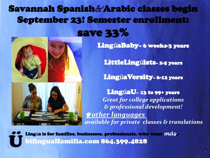 Lingua spanish lessons for kids in Savannah Pooler Richmond Hill
