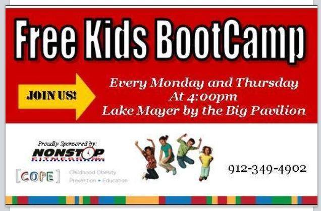 Free Kids Bootcamp in Savannah sponsored by Nonstop Fitness 