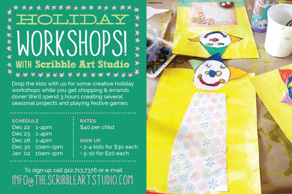 Scribble Holiday Art Workshops for Kids in Savannah 