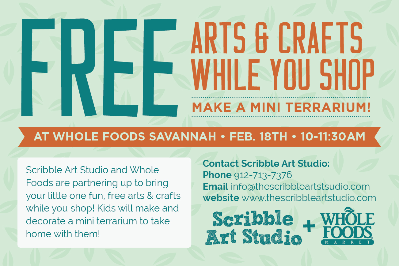 Scribble free arts and crafts for kids at Whole Foods Savannah 