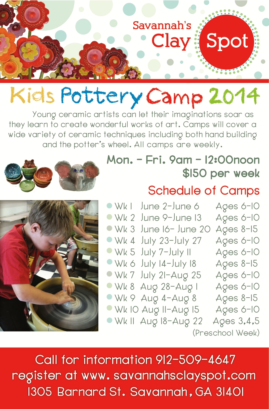 Savannah Pottery Summer Camps