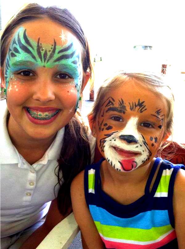 Face painting glitter tattoos for children's birthdays Savannah Richmond Hill 