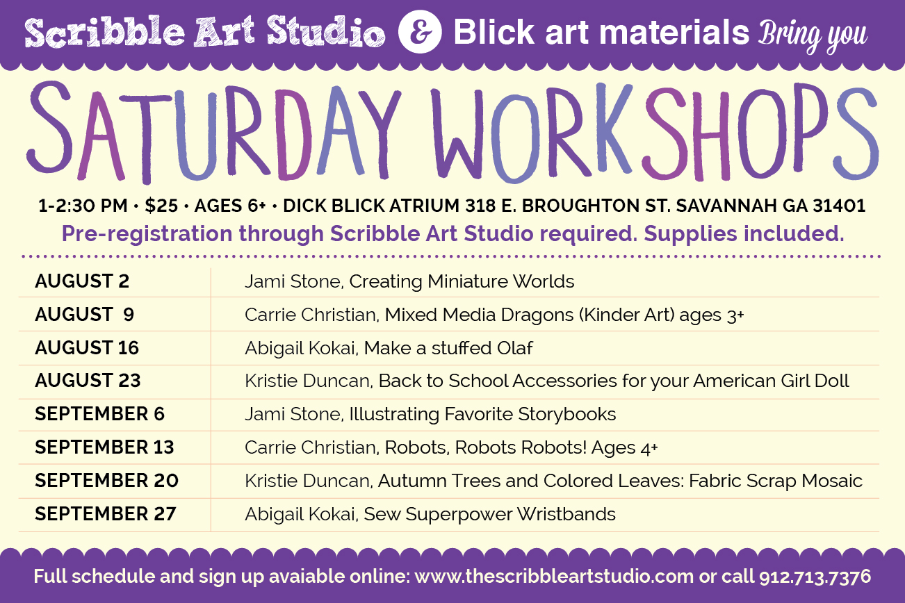 Saturday Kids' Art Workshops Savannah 
