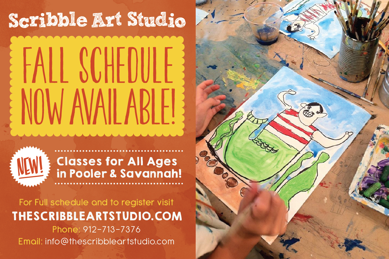 afterschool children's classes at Scribble Art Studio Savannah Pooler