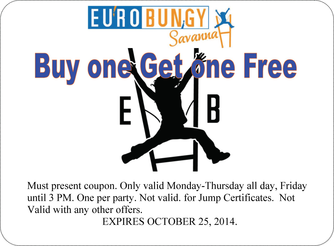 Eurobungy Savannah coupon Buy one Get One Free