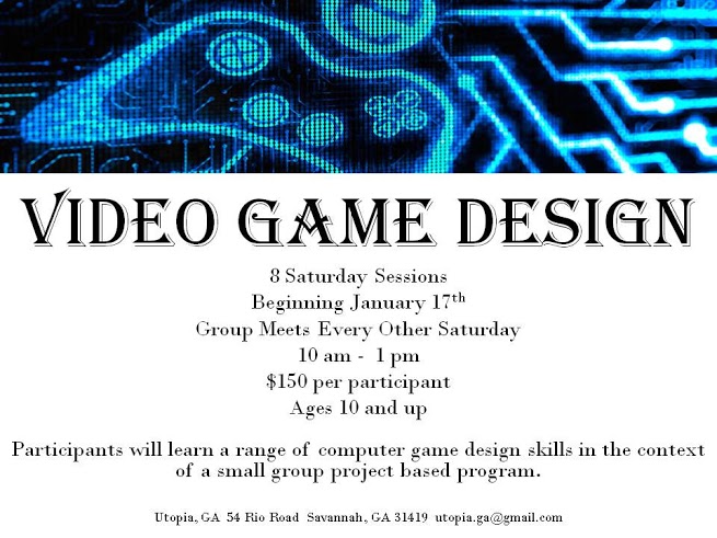 Video Game Design for kids Savannah Utopia Ga