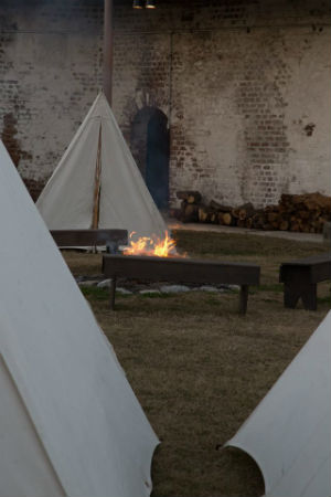 Family Campover at Old Fort Jackson Savannah 