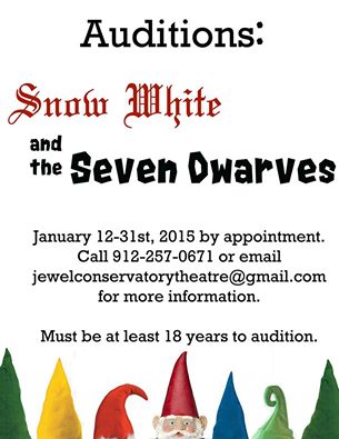 Auditions for Snow Jewel Conservatory Theatre Rincon Savannah 