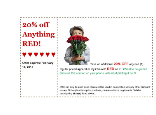 Once Upon A child Savannah Valentines Coupon 
