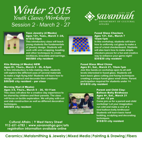 Savannah children's art classes, parent and me workshops 2015