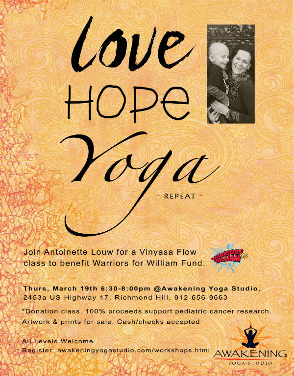 Richmond Hill Yoga Class to support Pediatric Cancer Research 