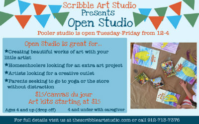 Scribble Art Studio Pooler Drop-Off Things to do with kids in Savannah 