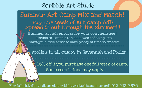 Summer Camp Mix Match Savannah Scribble Art Studio 