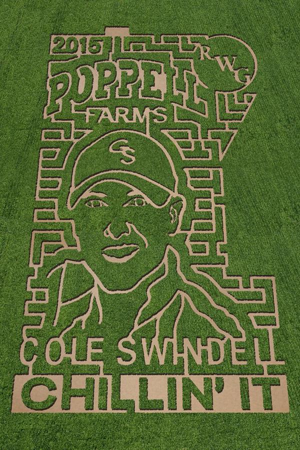 Cole Swindell Poppell Farms Corn Maze 2014 depicts