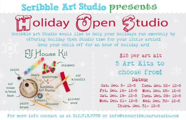 Holiday OPen Studio Scribble Art Studio Savannah 