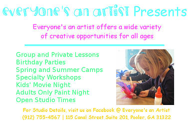 kids art classes Pooler Everyone's an Artist Studio 