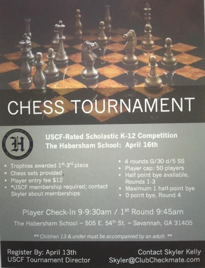 Savannah Chess Tournament Habersham School 2016