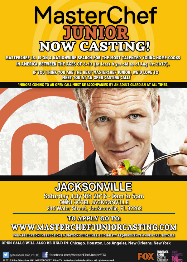 Masterchef Junior casting call auditions Jacksonville 