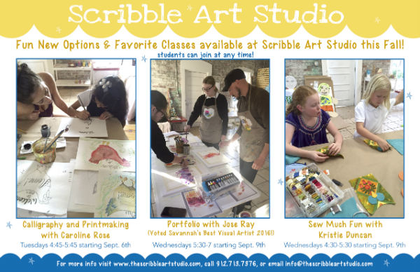 Scribble Art Studio after-school art classes Savannah