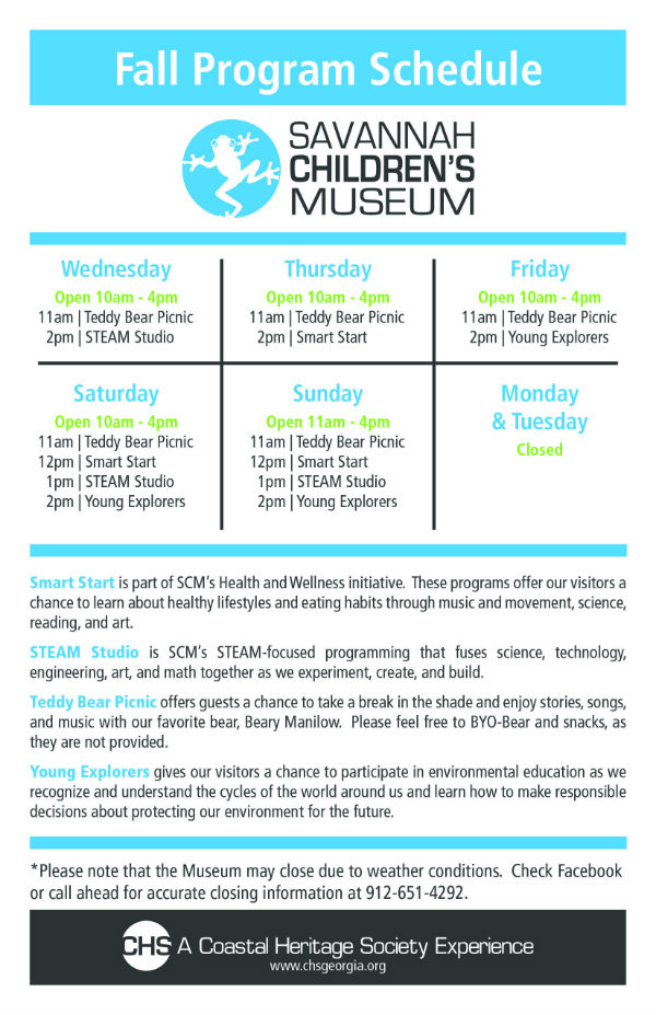 Daily programs @ Savannah Children's Museum 