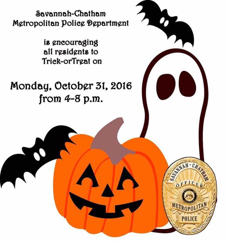 Official Savannah Trick or Treat time Halloween 2016 Set by Savannah Police Department 
