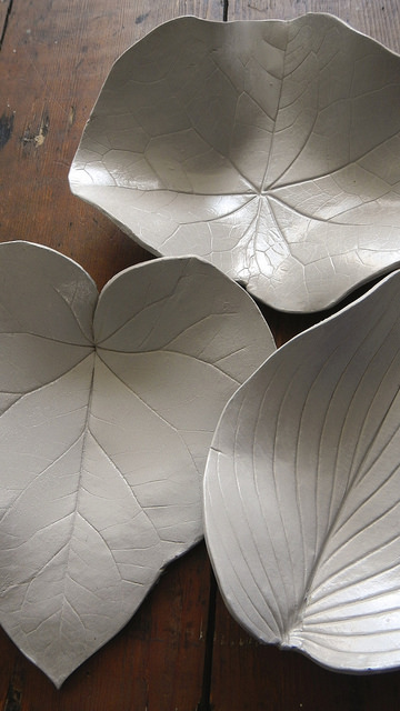 Clay leaf bowls art workshop kids parents Hilton Head Is. 