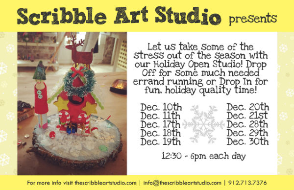 Holiday Open Studio Scribble Art Savannah Youth Kids Holidays 