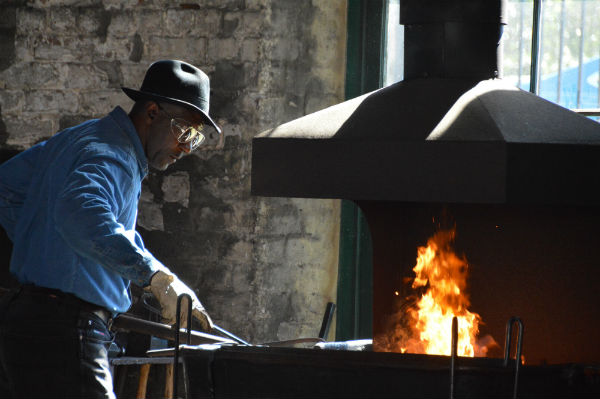 blacksmith event Savannah Georgia State Railroad Museum Irons in Fire 