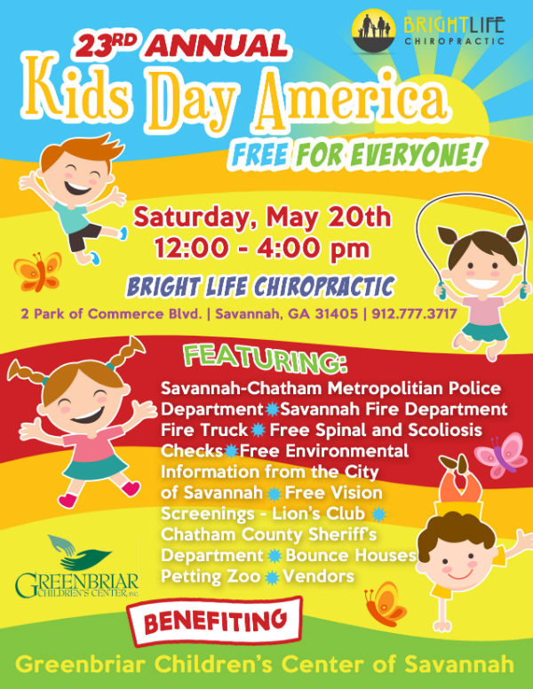 Bright Life Chiropractic Savannah Kids Day Free events 