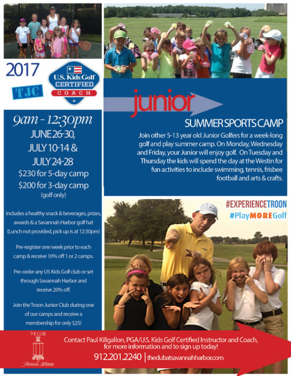 Golf Tennis camps Savannah 2017