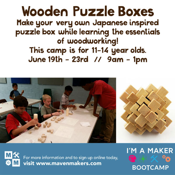 Wooden Puzzle Boxes Maven Makers MakerSpace Savannah 