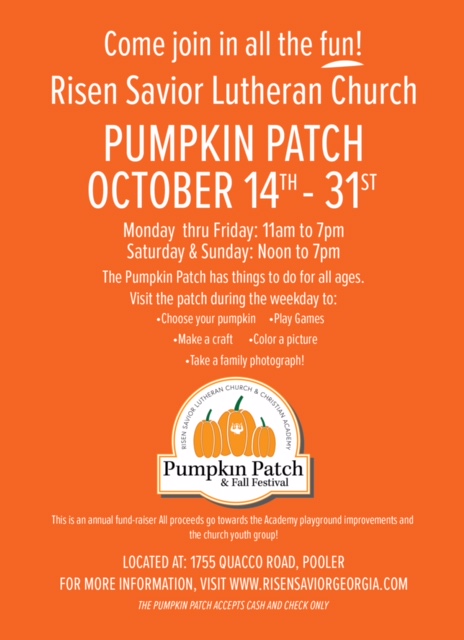 Pumpkin Patch Risen Savior Pooler 2017