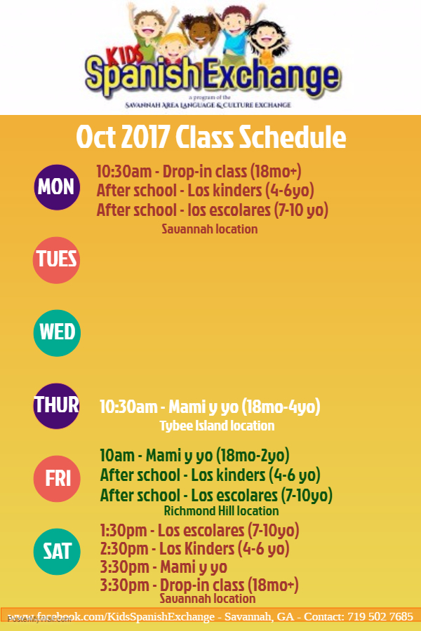 Spanish classes for kids Savannah Kids Spanish Exchange