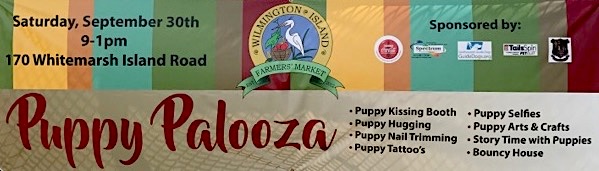 Puppy Palooza Wilmingotn Island Farmers Market Savannah free event 