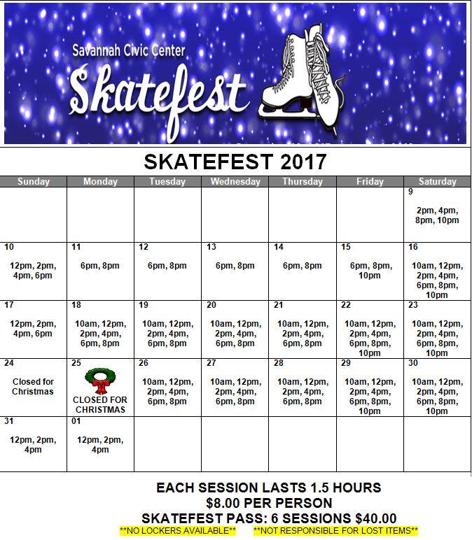 SkateFest 2017 Savannah ice skating holidays CHristmas 