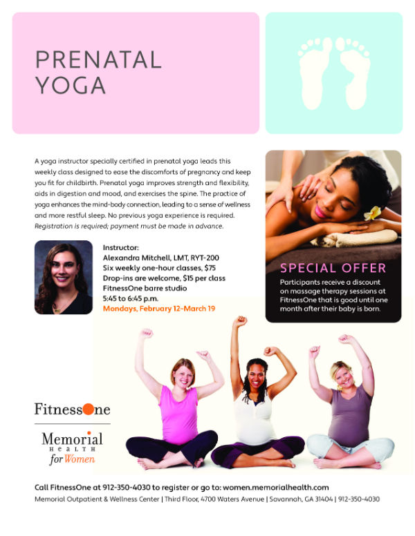 Prenatal pregnancy yoga Savannah Memorial Health 