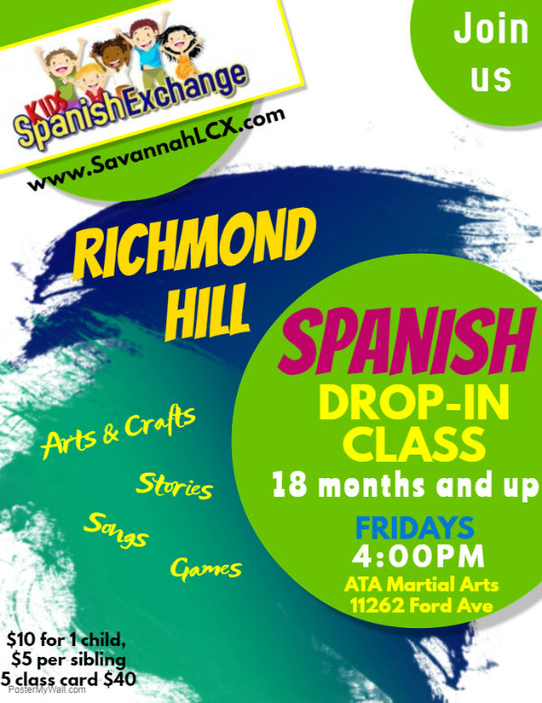 Spanish drop-in classes for kids Richmond Hill