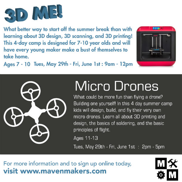 Drones STEM robotics savannah 3D Maven Makers summer camps 2018