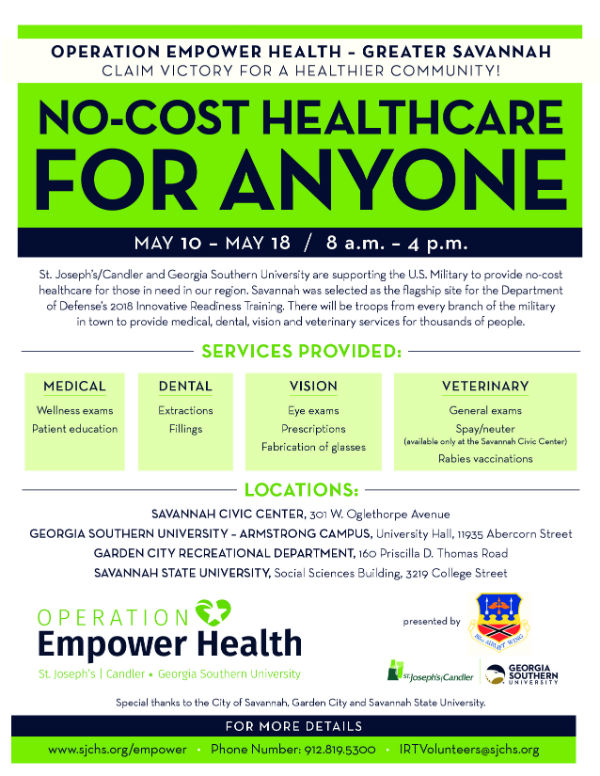 Free healthcare no-cost Savannah Empower Health 